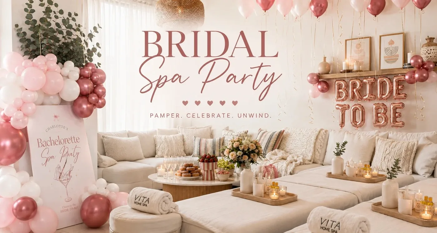Bachelorette spa party setup at home in Dubai