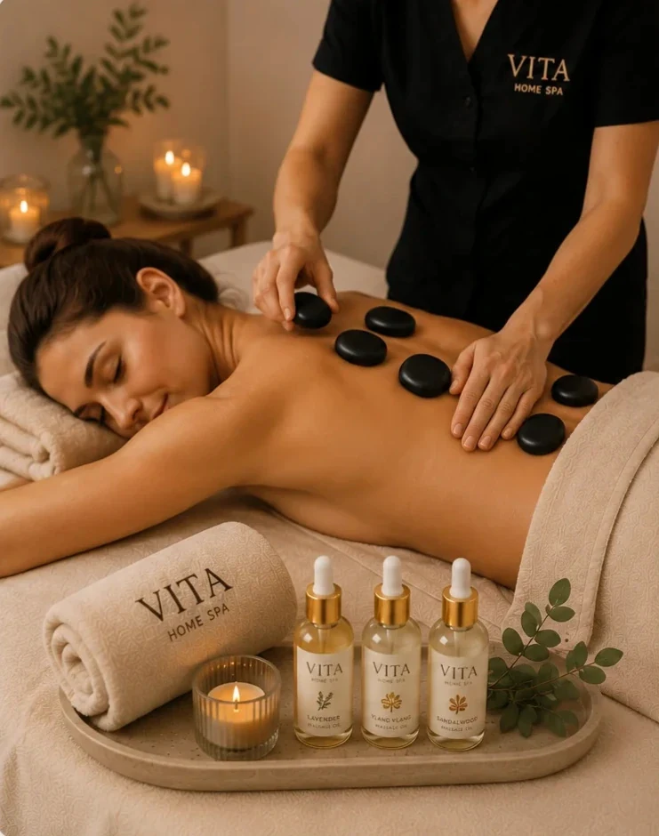 Hot Stone Massage at home in Dubai